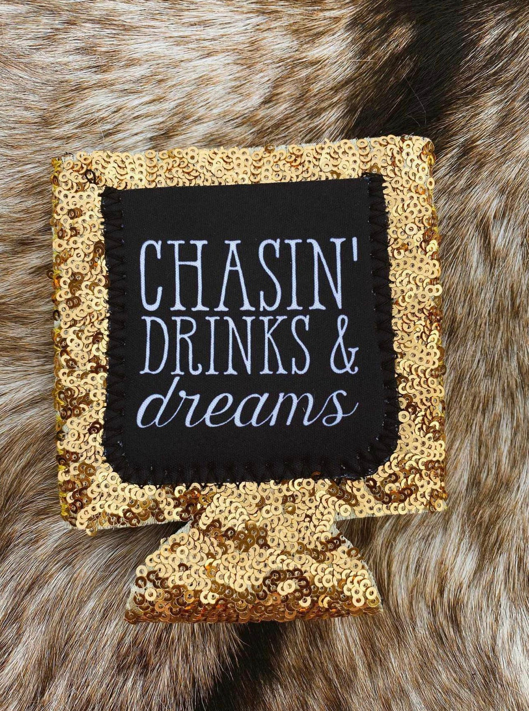 Chasing Drinks & Dreams Sequin Can Cooler