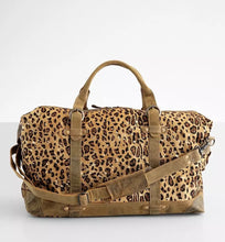 Load image into Gallery viewer, Leopard &amp; Hair on Hide Acid Wash Weekender Duffle Bag
