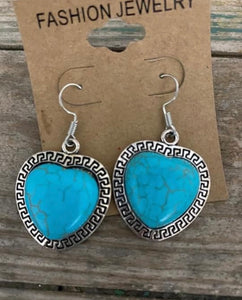 Turquoise Heart Earrings