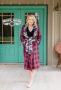 Crazy Train Moovin Buffalo Plaid Cow Robe