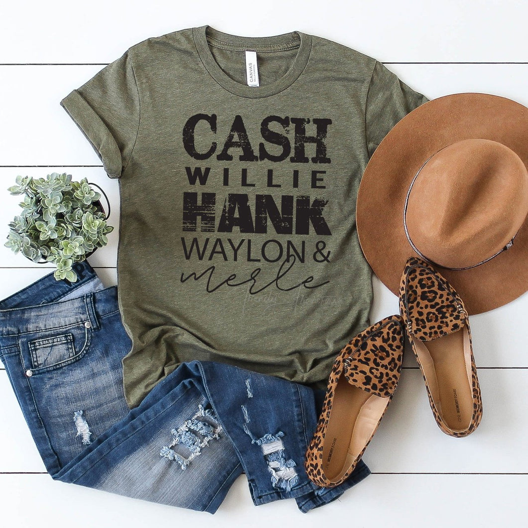 Cash Hank Willie Waylon Tee