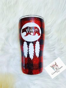 Buffalo Plaid Mama Bear Tumbler