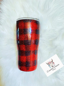 Buffalo Plaid Mama Bear Tumbler