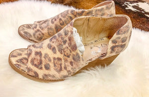 Leopard Open Toe Wedge