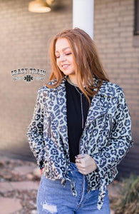 Taylor Leather Leopard Jacket